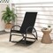Costway 1/2 PCS 2-in-1 Outdoor Rocking Chair with 4-Position Adjustable Backrest Curved Armrests
